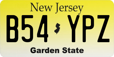NJ license plate B54YPZ