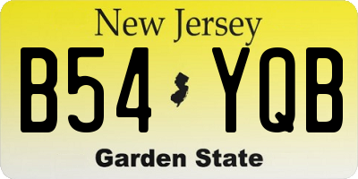 NJ license plate B54YQB