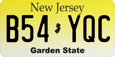 NJ license plate B54YQC