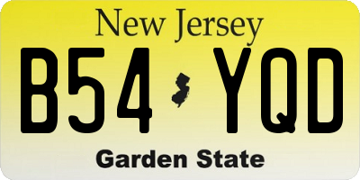 NJ license plate B54YQD