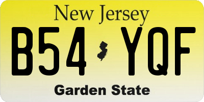 NJ license plate B54YQF