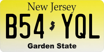 NJ license plate B54YQL