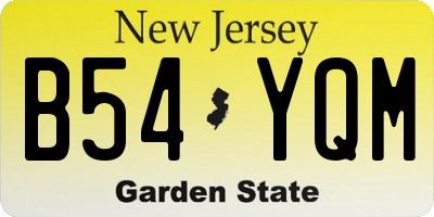 NJ license plate B54YQM