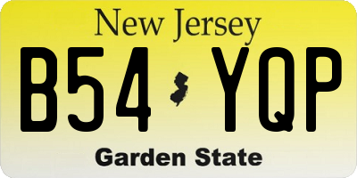 NJ license plate B54YQP