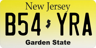 NJ license plate B54YRA