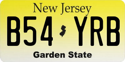 NJ license plate B54YRB