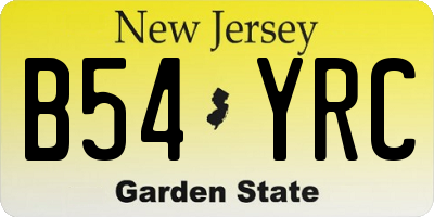 NJ license plate B54YRC