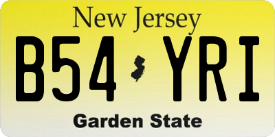 NJ license plate B54YRI