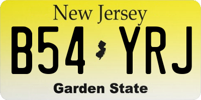 NJ license plate B54YRJ