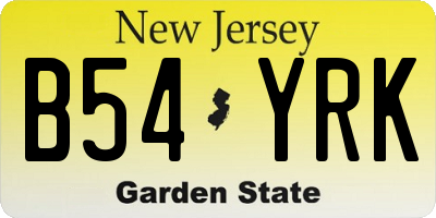 NJ license plate B54YRK