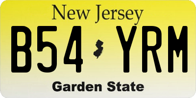 NJ license plate B54YRM