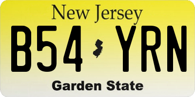 NJ license plate B54YRN