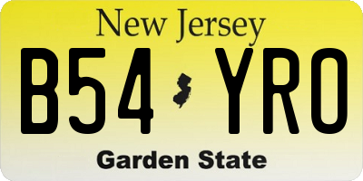 NJ license plate B54YRO