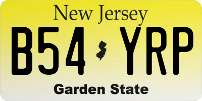 NJ license plate B54YRP