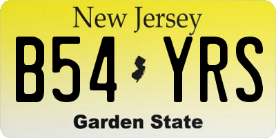 NJ license plate B54YRS