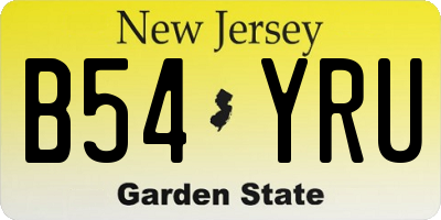 NJ license plate B54YRU