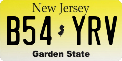 NJ license plate B54YRV