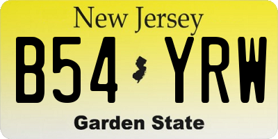 NJ license plate B54YRW