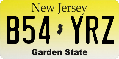 NJ license plate B54YRZ