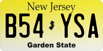 NJ license plate B54YSA