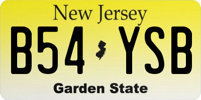 NJ license plate B54YSB