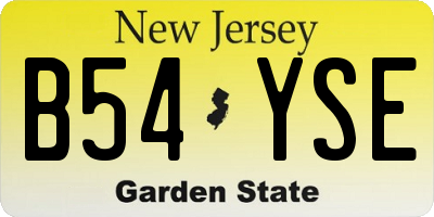 NJ license plate B54YSE