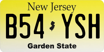 NJ license plate B54YSH