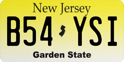 NJ license plate B54YSI