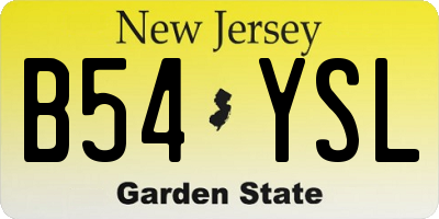 NJ license plate B54YSL