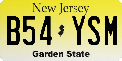 NJ license plate B54YSM