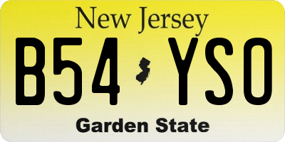 NJ license plate B54YSO