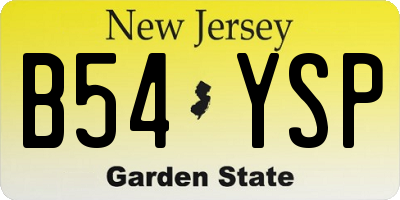 NJ license plate B54YSP