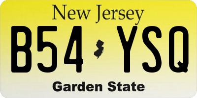 NJ license plate B54YSQ