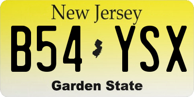 NJ license plate B54YSX