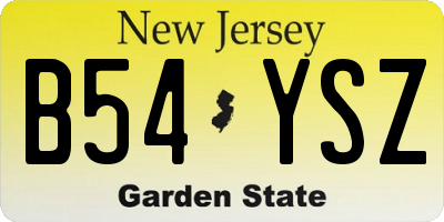 NJ license plate B54YSZ