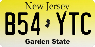 NJ license plate B54YTC