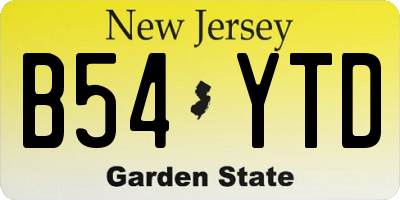 NJ license plate B54YTD