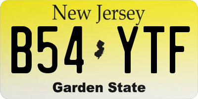 NJ license plate B54YTF