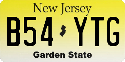 NJ license plate B54YTG