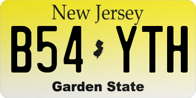 NJ license plate B54YTH