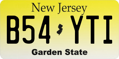 NJ license plate B54YTI