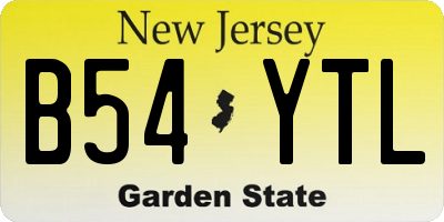 NJ license plate B54YTL