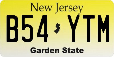 NJ license plate B54YTM