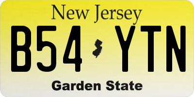 NJ license plate B54YTN