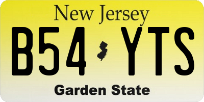 NJ license plate B54YTS