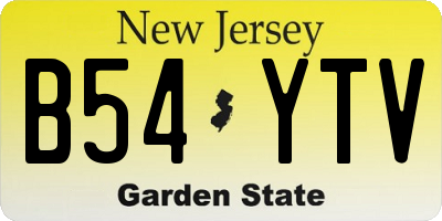 NJ license plate B54YTV