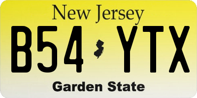 NJ license plate B54YTX