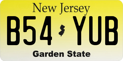 NJ license plate B54YUB