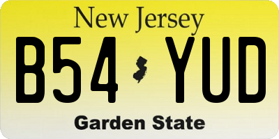 NJ license plate B54YUD