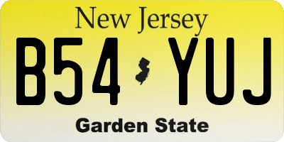NJ license plate B54YUJ